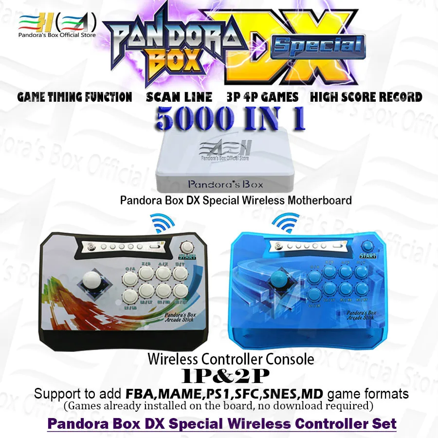 

Беспроводной Пандора коробка DX специальная версия беспроводной консоли набор Сохранить игру 5000 в 1 можно добавить FBA MAME PS1 SFC SNES MD игры 3D tekken