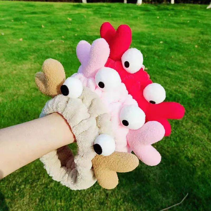 

Повязка на голову из кораллового флиса, повязка на голову, милые забавные аксессуары для волос в виде маленького краба, простые милые цвета, ...