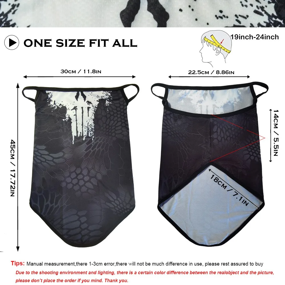 Полумаска-Каратель бандана моющаяся Ушная петля чехол для лица армейская