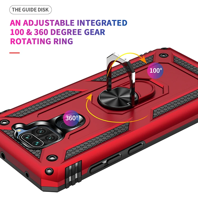 

Phone Case For Xiaomi Redmi Note 9S 9 Pro MAX Pocophone POCO X3 NFC X3 PRO Shockproof Armor Hard Car Magnetic Finger Ring Cover