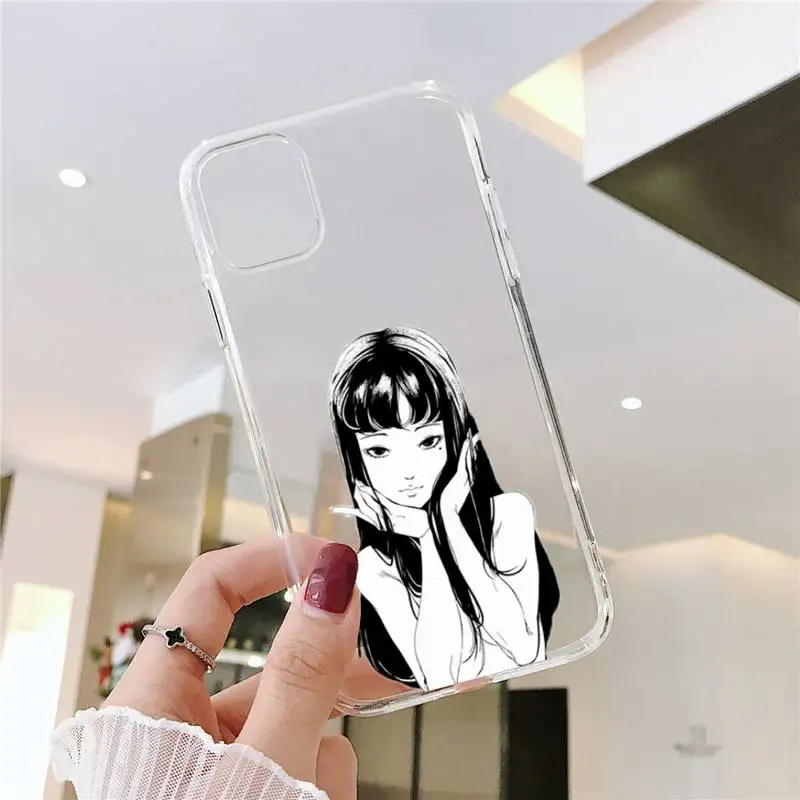 

horror comic Tomie Junji Itou Phone Case Clear Transparent for iPhone 11 12 mini pro XS MAX 8 7 6 6S Plus X 5S SE XR 2020