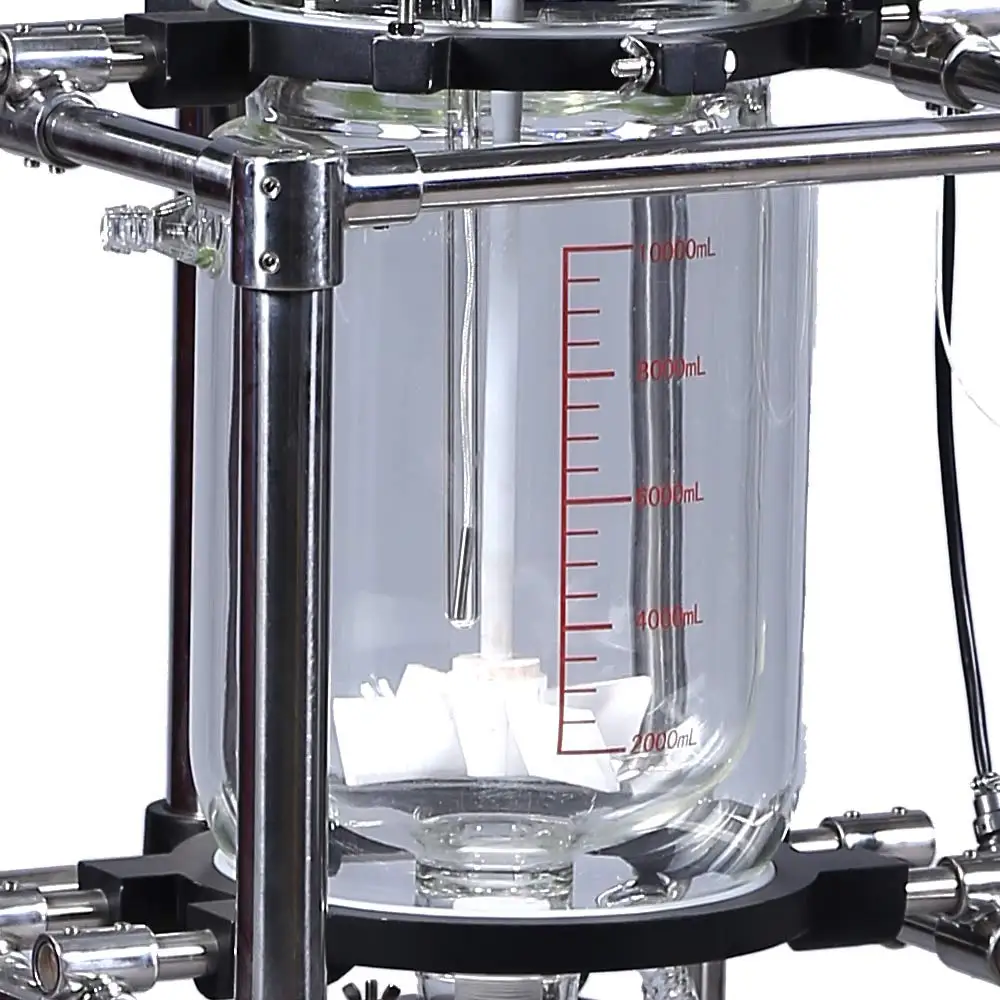 Лабораторный двухслойный реакционный чайник из стекла с химическим покрытием