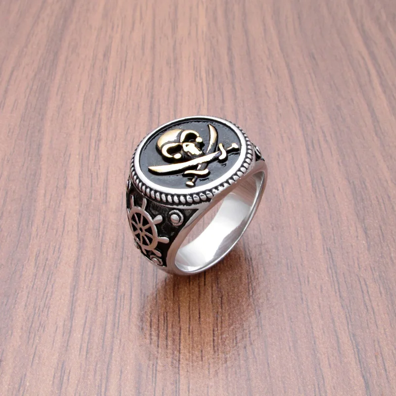 Панк 316 Нержавеющая сталь серебро Цвет с золотым покрытием Для мужчин пиратский