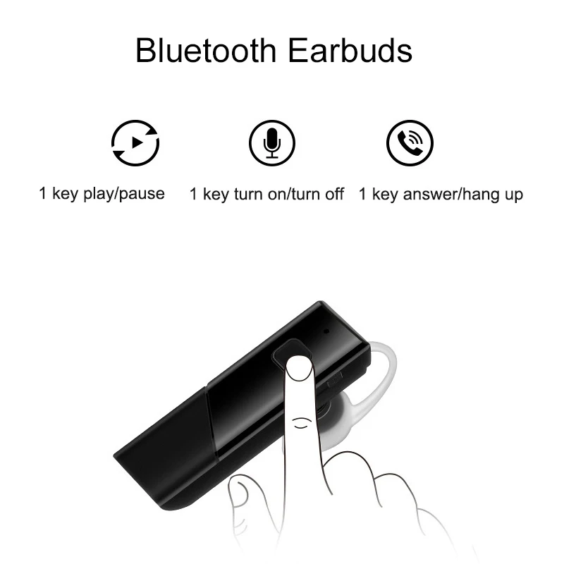 YuBeter Bluetooth крючок для наушников-вкладышей спортивные бизнес беспроводные наушники устойчивое шумоподавление встроенный микрофон для автомобиля громкой связи