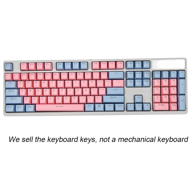 Pink Blue Розовый Фиолетовый Синий механическая клавиатура Ключ Крышка 104/87 keycap ABS Прозрачный ключ крышка для игр механическая клавиатура MX брелки - Цвет: Pink Blue