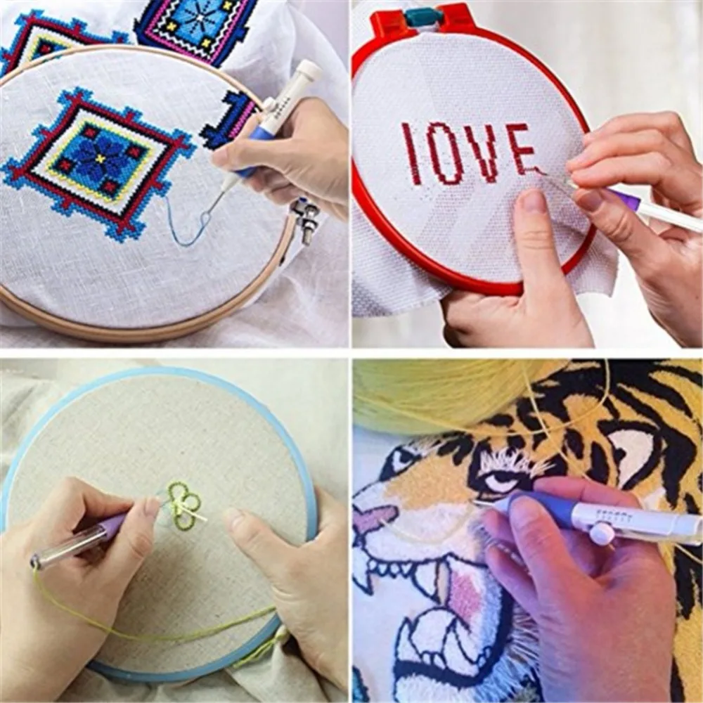 

Hot Embroidery Stitching Punch Needle Embroidery Kit Craft Tool Set New