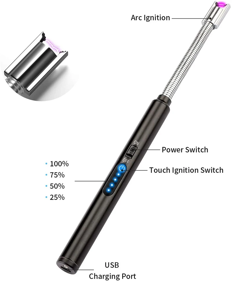Дуги брикет сенсорный электрическая зажигалка USB Перезаряжаемые беспламенная