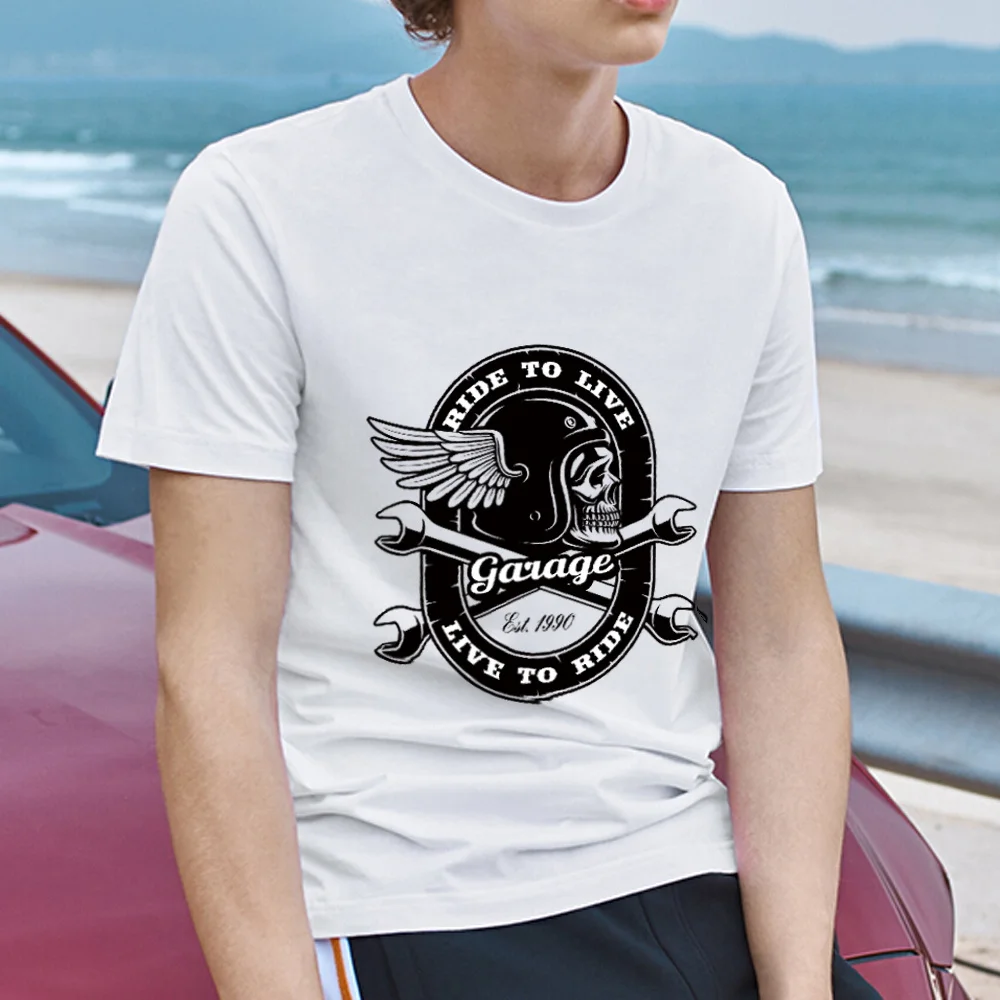 Футболка мужская с коротким рукавом модный топ в готическом стиле уличная одежда