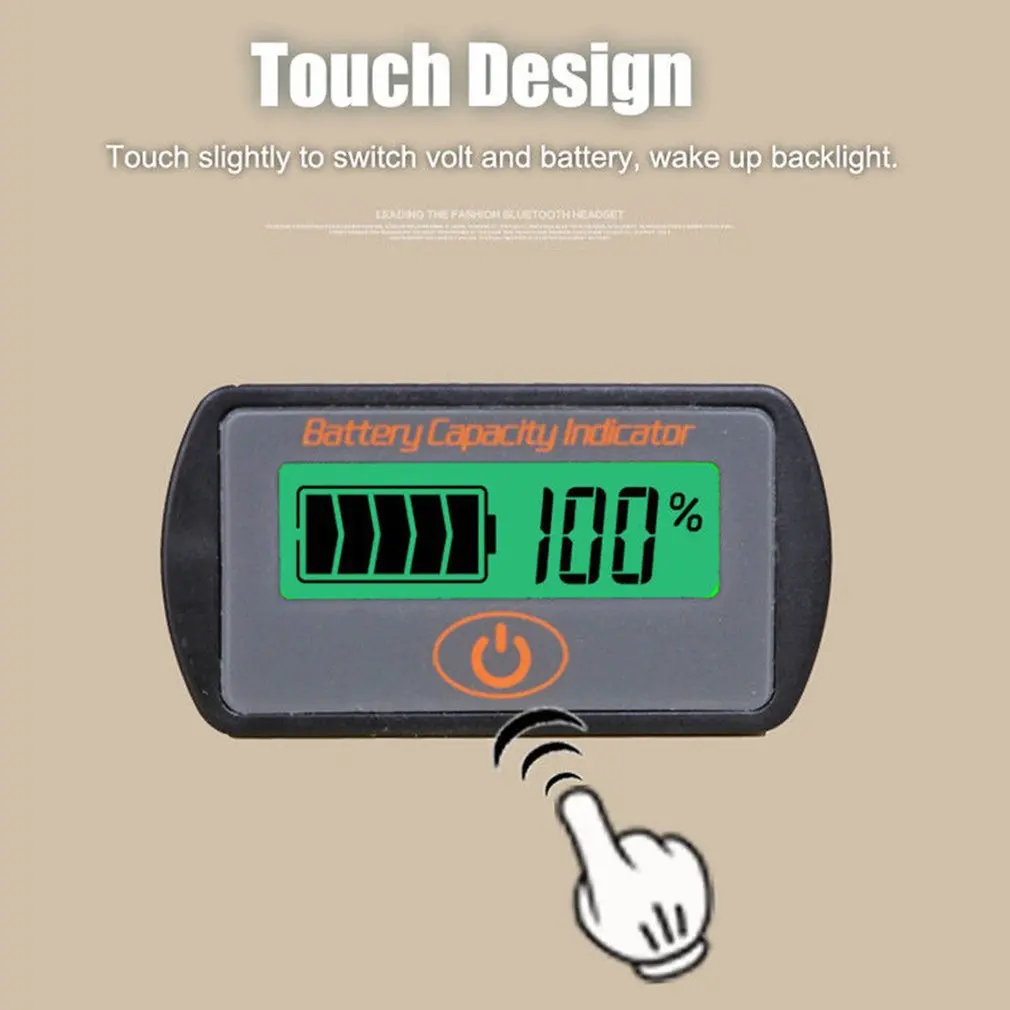 

12 V Lead Acid Battery Percentage Electricity Meter Voltmeter Electric Quantity Display Power Down Memory Function