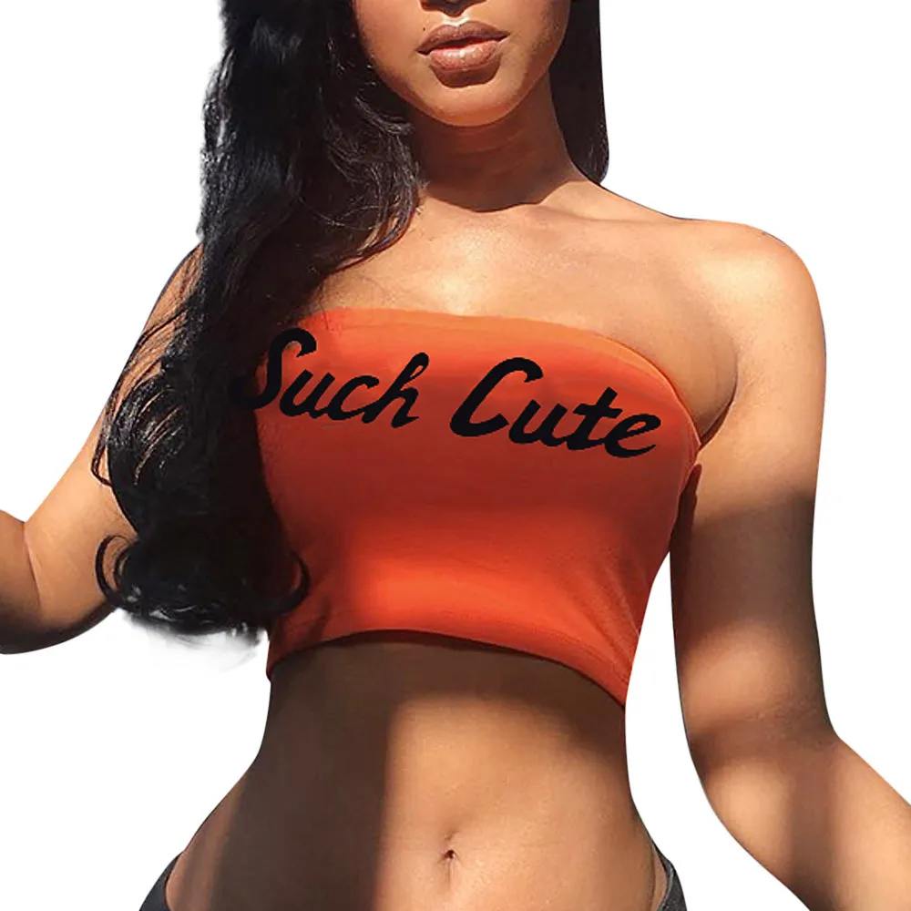 Майка женская с буквенным принтом пикантный Модный повседневный однотонный