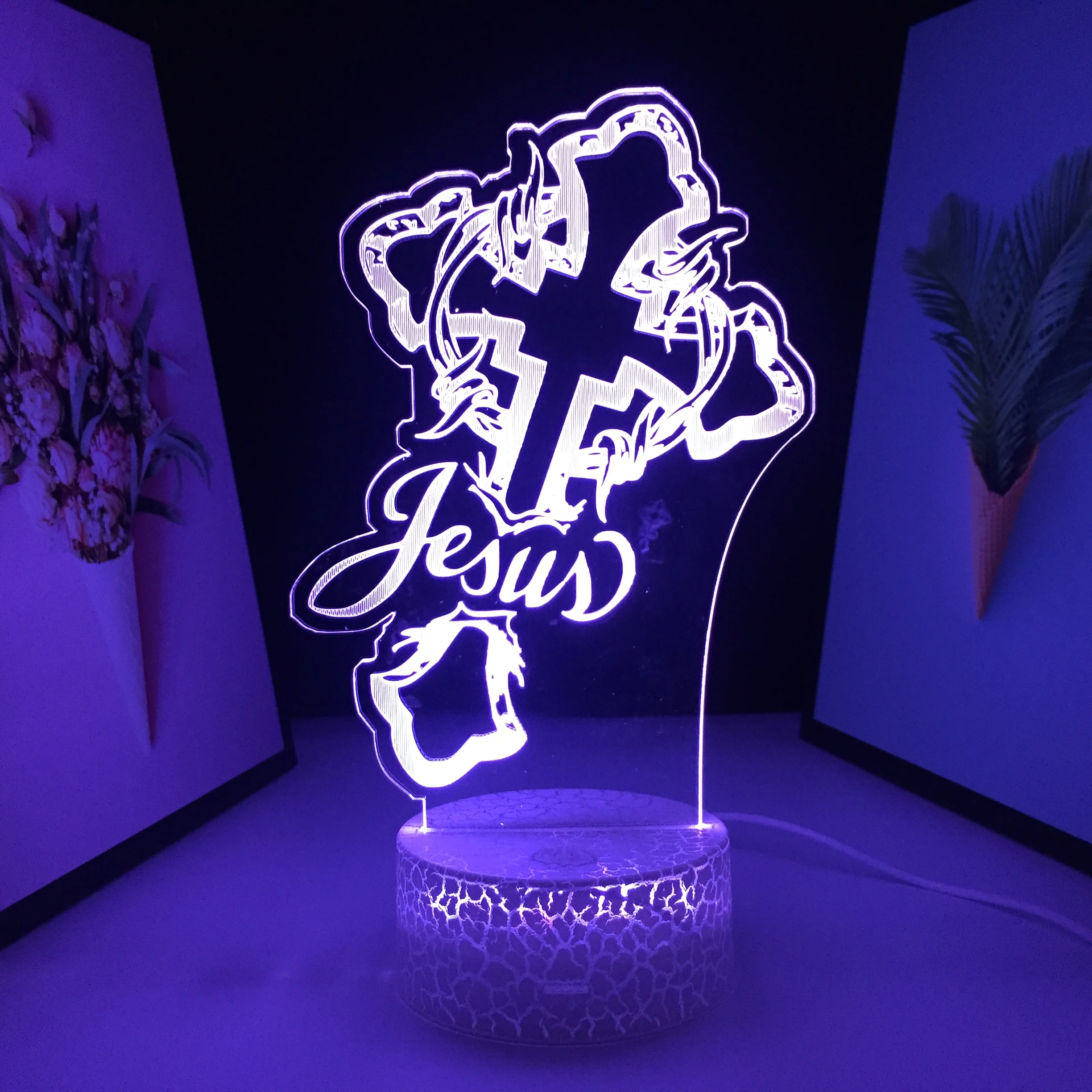 

Anime Cross 3D LED Night Light Blessing Faith Light AcrylicTable Lamp for Room Decor Nightlights Gifts Bedside Light