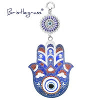 bristlegrass turkish blue evil eye flower hamsa hand amulet lucky charm car wall hanging pendant pendulum blessing protect decor