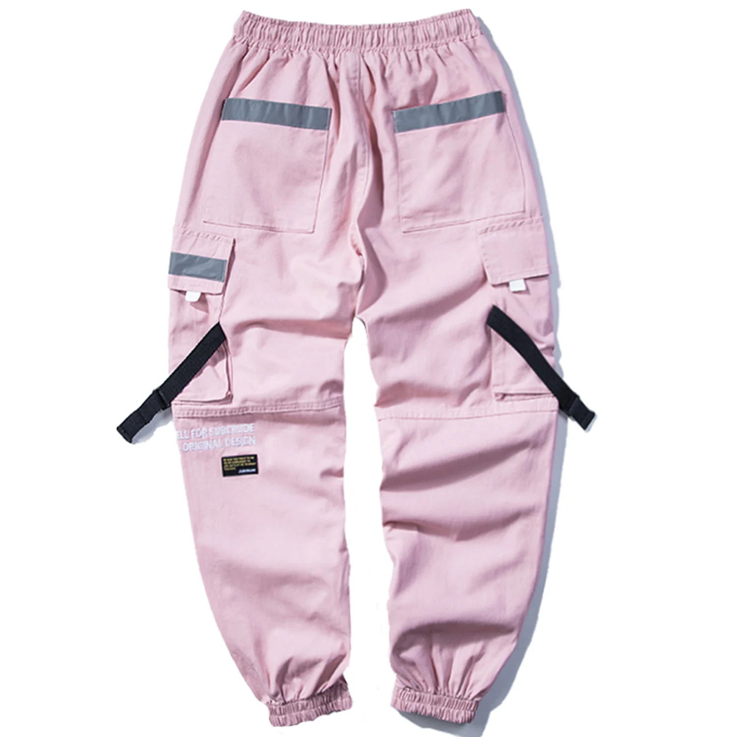 Брюки-карго мужские составного кроя с множеством карманов и лентами