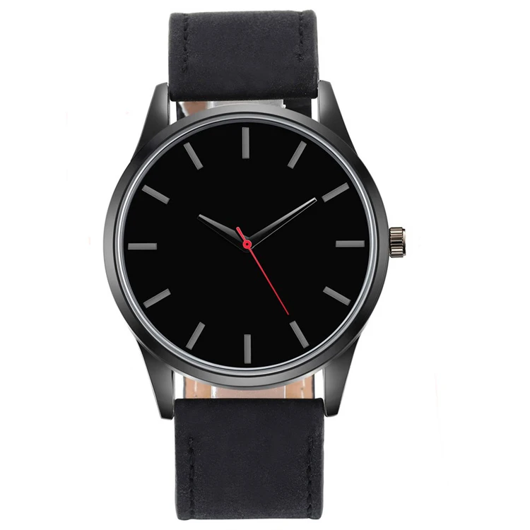 Black Dial Black Лидер продаж, мужские кожаные спортивные часы с большим циферблатом, мужские армейские военные часы, мужские кварцевые часы, Relogio Masculino Horloges Mannen Erkek Saati - Цвет: Black Dial Black