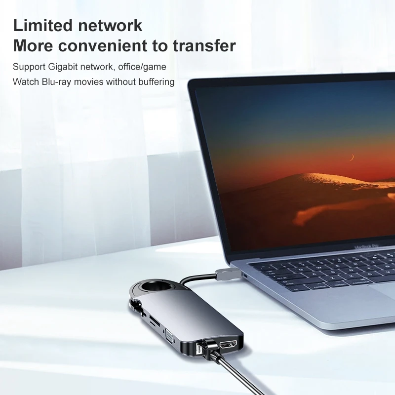 Док-станция USB C Hub Type-C десять в одном конвертер Многофункциональный usb-хаб для