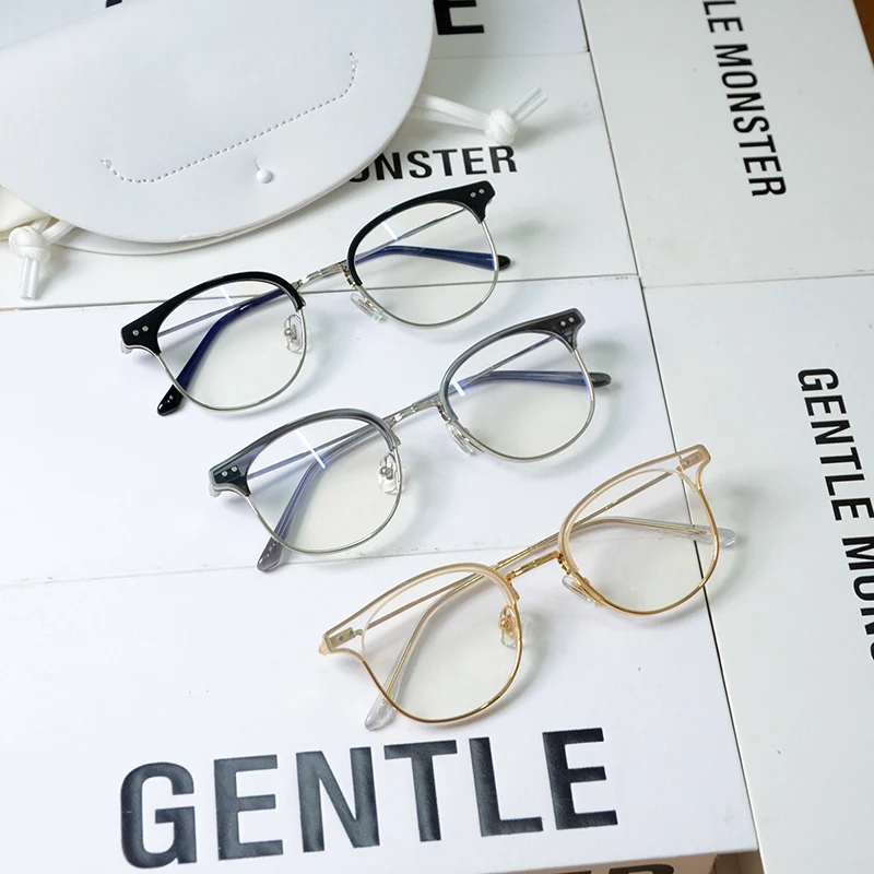 Очки в круглой оправе для мужчин и женщин аксессуар Корейском стиле