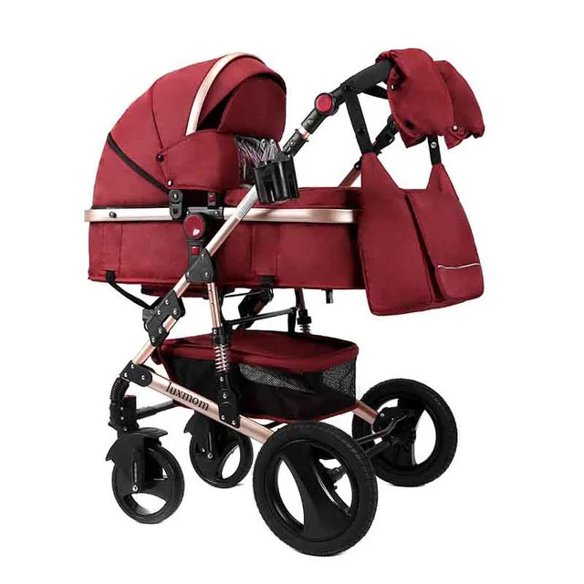 Luxmom Коляска 2 в 1 коляска двусторонний тележка регулируемый подлокотник Four seasons подходят для использования - Цвет: red