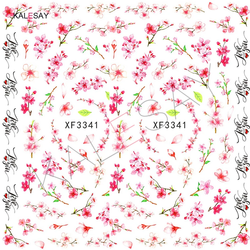 

New Flower Beauty Nail Art Sticker Decoration Manicure Design 3D Nail Sticker Art Decal Leaf Decal Accesoires Back Glue