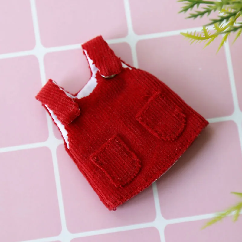 

Ob11 baby clothes meijie pig 11cm body can wear corduroy skirt with straps 1/12 bjd doll clothes Doll accessories