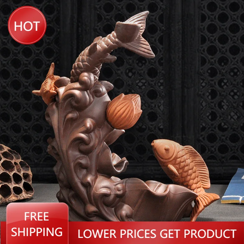 

Waterfall Cute Animal Incense Burner Light Ornament Backflow Water Diffuser Burn Inscence Holder Encens Relaxing Decor AG50XL
