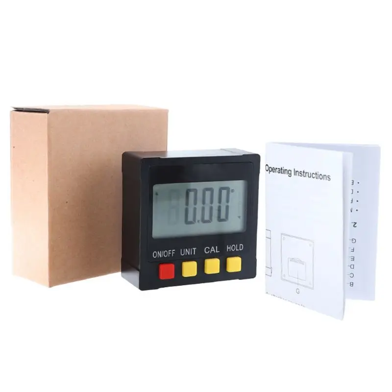 

360 Degree Mini Magnetic Digital Inclinometer with ABS Plastic Housing Button Cell Level Box Protractor Angle Finder