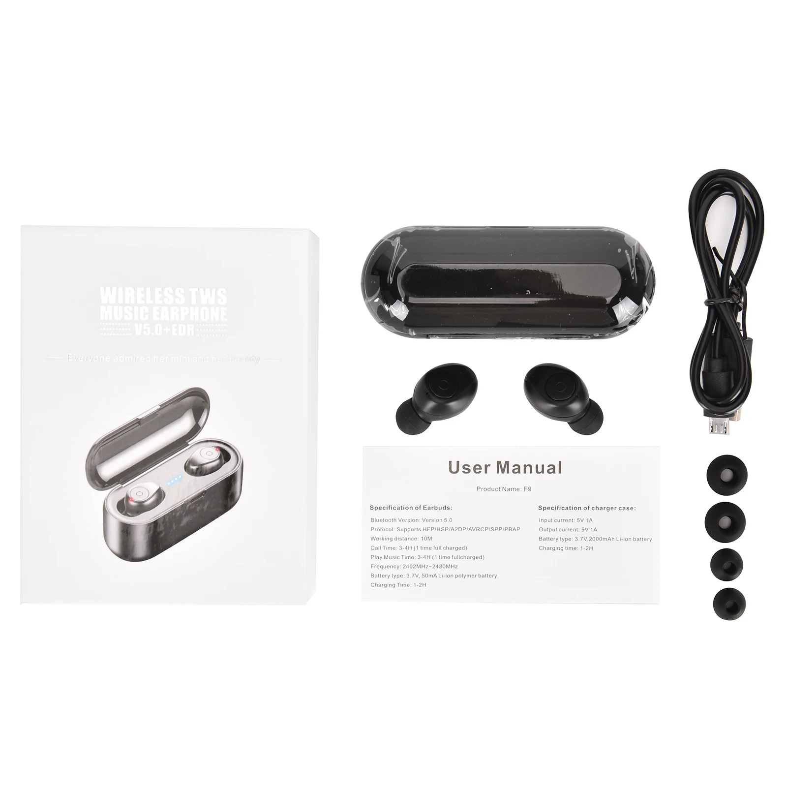 Bluetooth наушники 5 0 беспроводные спортивные вкладыши Handsfree настоящая Беспроводная