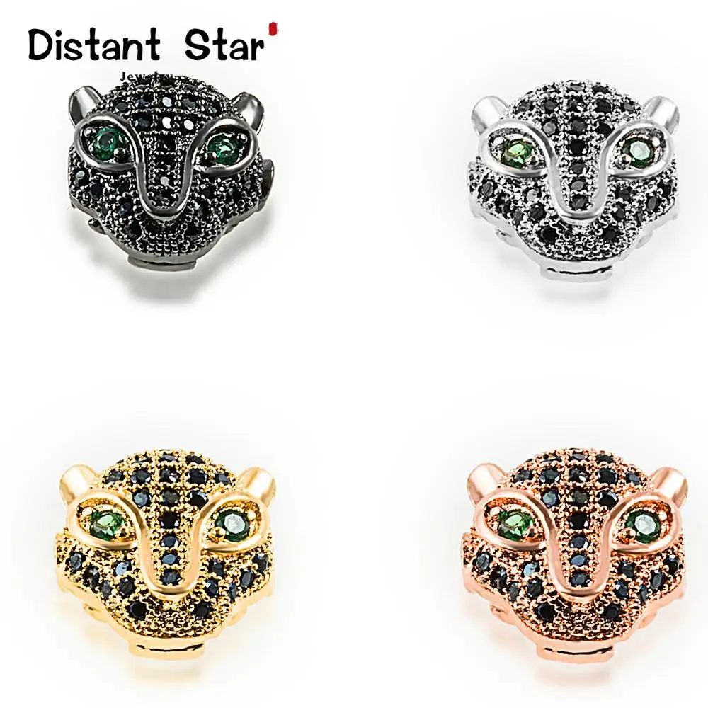 11*11 мм голова леопарда тигра высококачественный латунный кубический цирконий