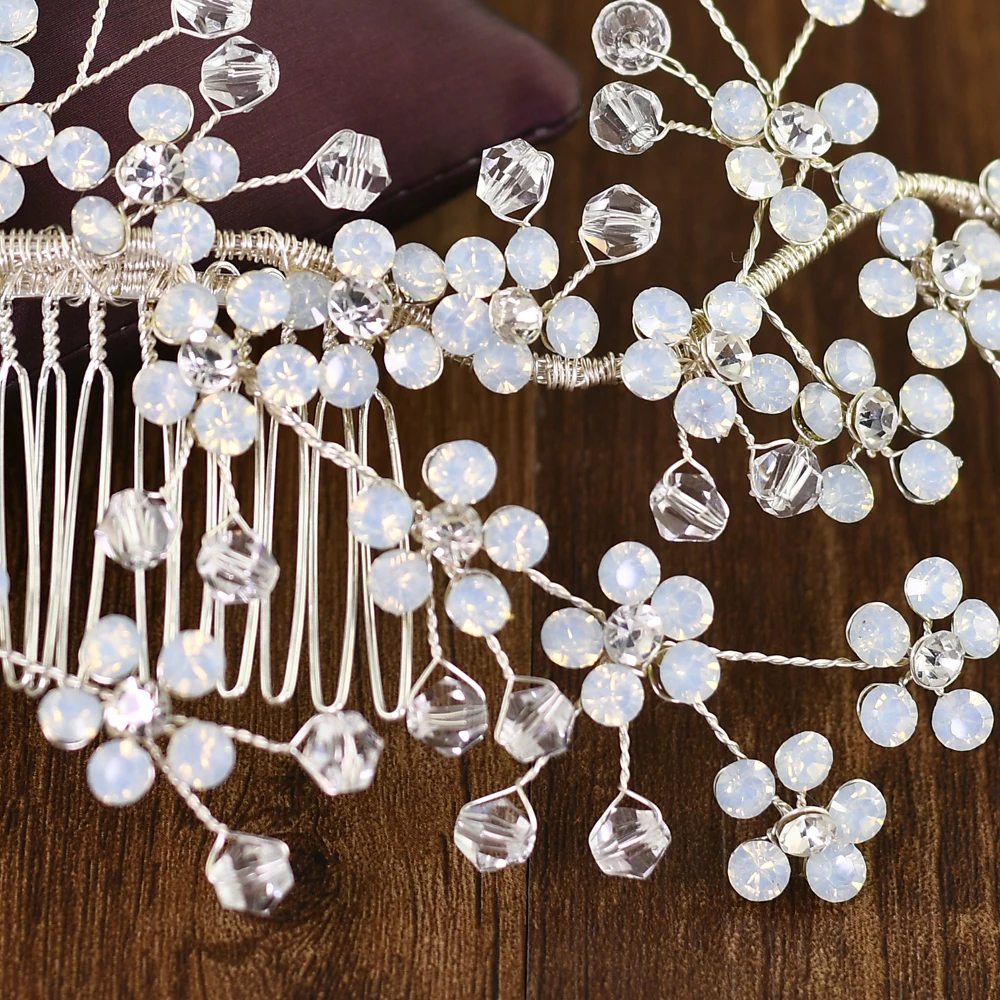

TRiXY H262 Flowers Crystal Bridal Hair Comb for Wedding Shinny Crystal Bridal Hair Comb Hair Clips Accessories Women Hair Tiara