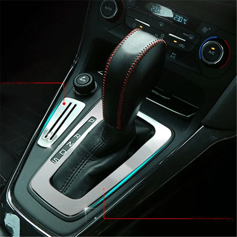 Car Accessories Gearbox Water Cup Holder Panel Trim Interior Decoration Frame sticker For Ford Focus 3 mk3 2015-2018 | Автомобили и