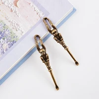 1pc ear spoons retro brass dragon portable ear cleaning tool ear pick ear wax remover curette cleaner keychain pendants
