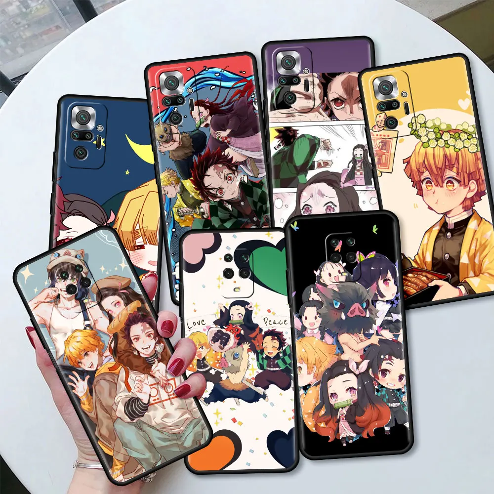 

Phone Cover for Xiaomi Redmi Note 9S 9 8 7 8T 10 Pro 9C 9A 7A 6A 8A 6 K40 Tpu Funda Soft Back Case Cartoon Demon Slayer