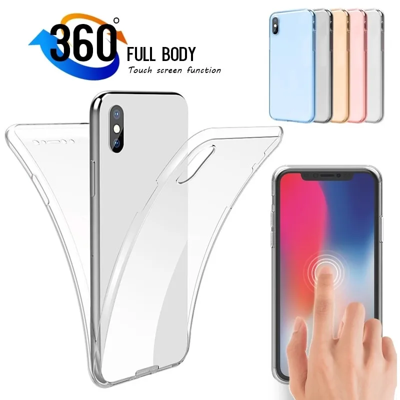 Чехол для iPhone X XR Xs Max 360 6 6s 7 8 Plus 11 Pro 5s прозрачный с полной защитой | Мобильные