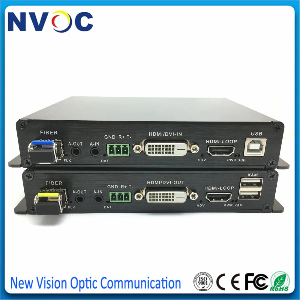DVI HDMI волоконно оптический USB KVM удлинитель через волоконное волокно 3G SX LC SFP видео