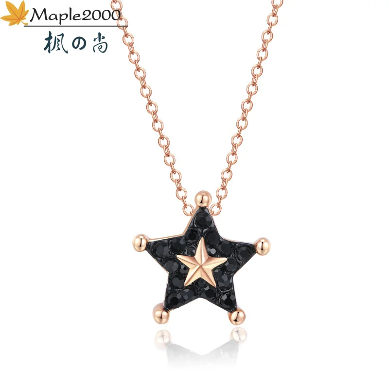 

Fashion original starfish necklace Brass does not fade zircon jewelry pendant necklaces for wome star necklaces girlfriend gift