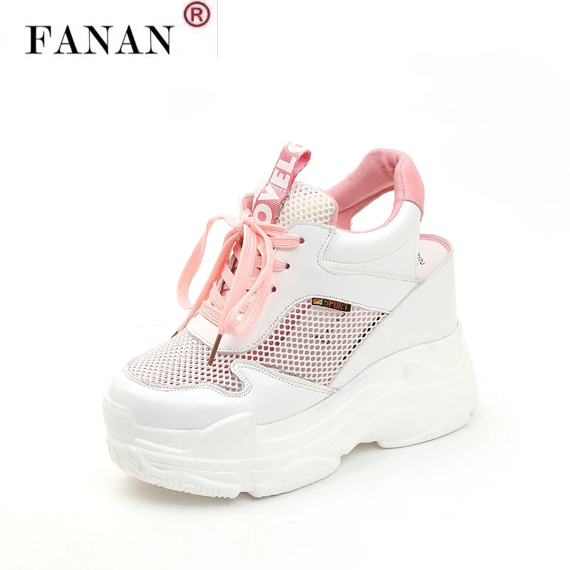 

Casual Shoes Women's Flats Shoes Mesh Breathable Platform Wedge Heels Shoes 10cm Summer Sneakers Zapatillas Deportivas Mujer