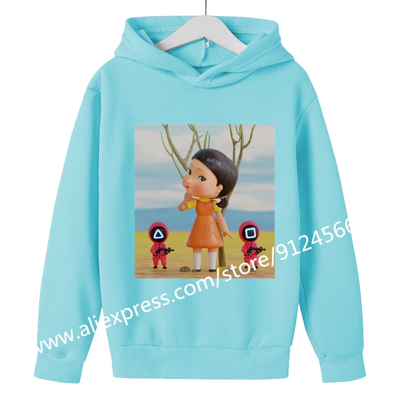 

Женский Детский костюм кальмара, толстовка для мальчиков и девочек, школьный свитшот, рождественские подарки, Осенний брендовый Новый флис...