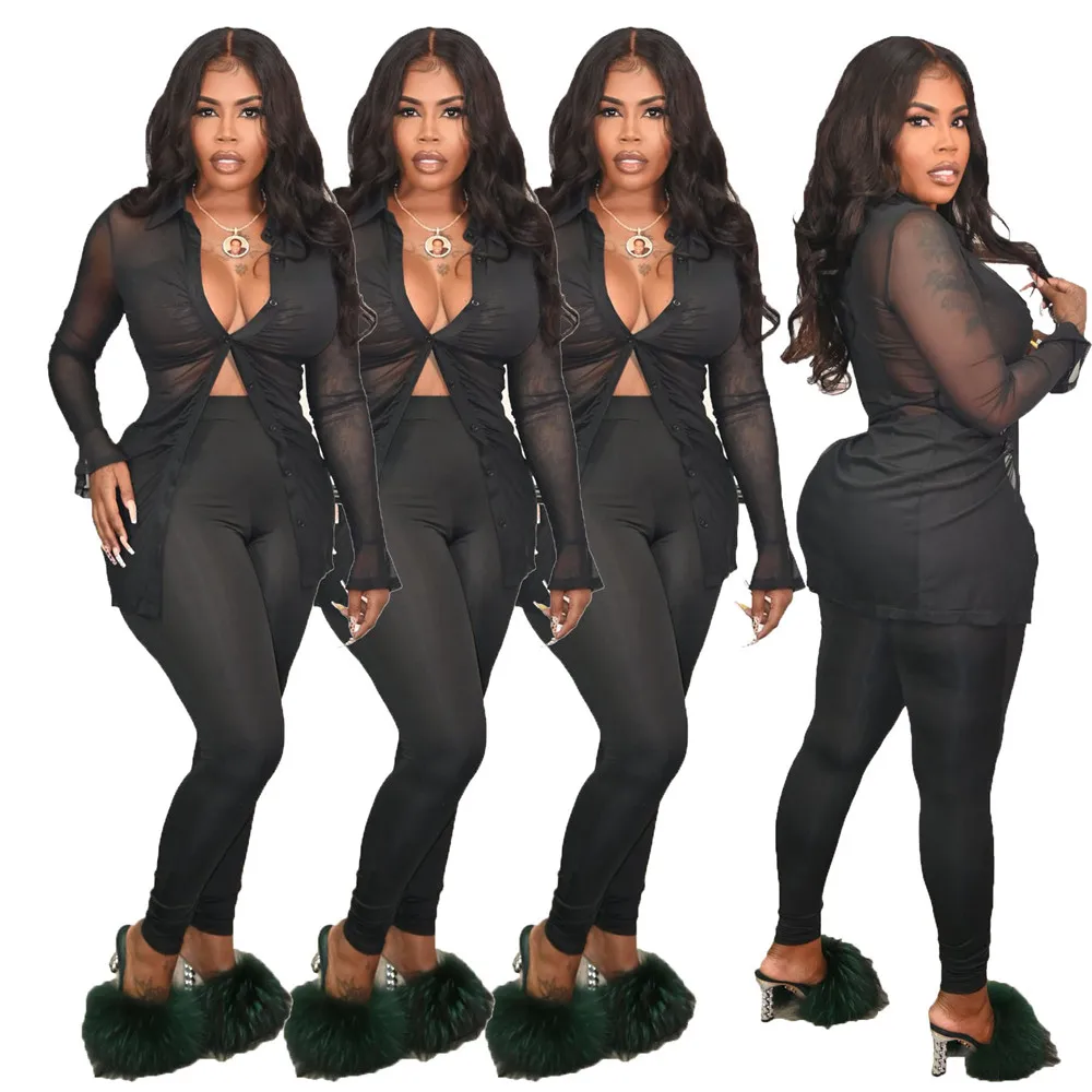 

Комплект из двух предметов, женская модная городская одежда для отдыха, пикантная однотонная повседневная одежда с длинным рукавом и Рогом,...