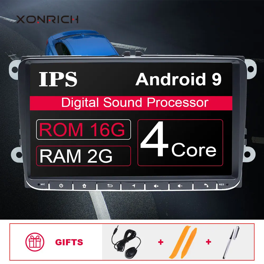 2 GB RAM 16 GB ROM " 2Din Android 9 Автомобильный DVD Радио gps навигация для VW Passat B6 volkswagen Jeta touran Skoda Octavia 2 golf 5 6 мультимедийный плеер - Цвет: 2 GB RAM 16 GB ROM