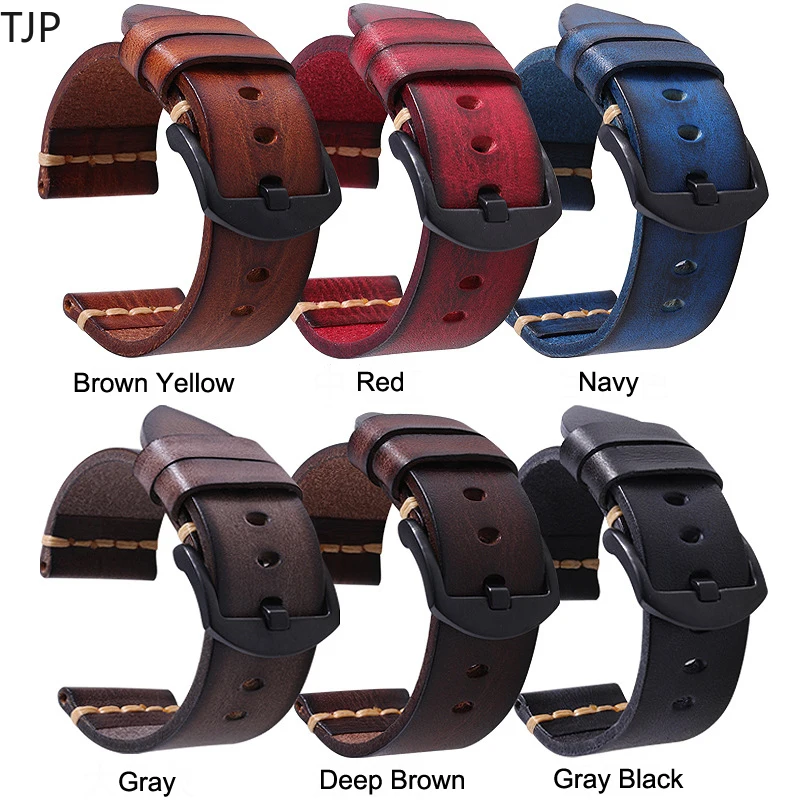 Ремешок из натуральной коровьей кожи для наручных часов винтажный браслет