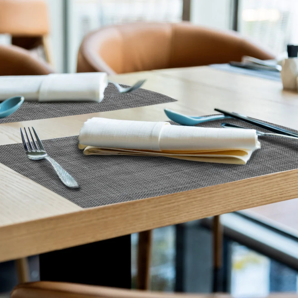 

6Pcs Home Placemats Heat Insulation PVC Placemat Durable Anti-skid Table Mats