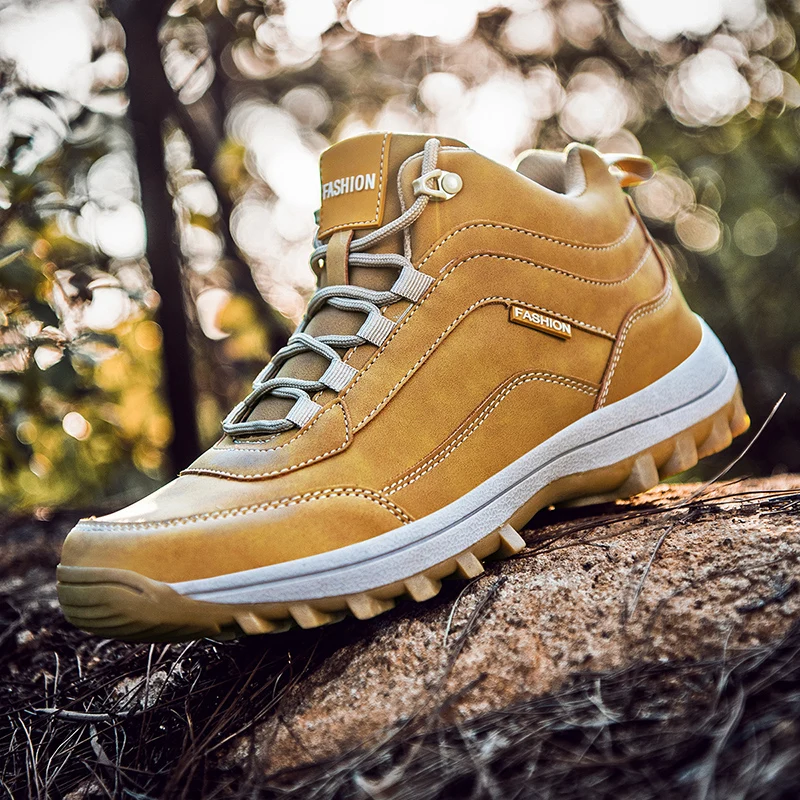 Модная мужская походная обувь теплая беговая Обувь с высоким верхом большие