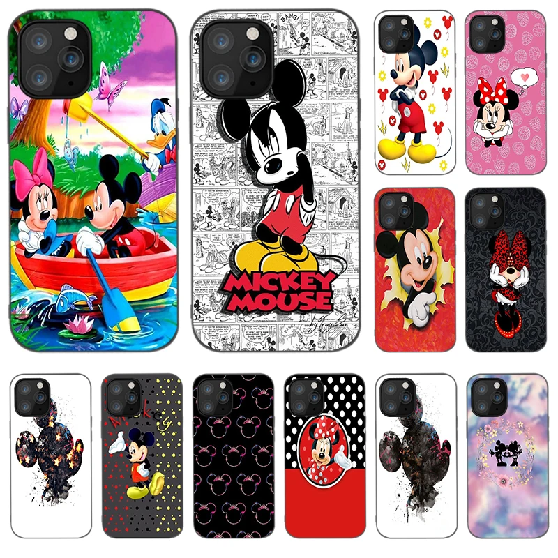 

Чехол для телефона с изображением Микки Мауса и Диснея для iPhone 4, фотосессия 5, фотосессия 5C, 6, 6S, 7, 8 Plus, X, XS, XR, 11, 12, Mini Pro Max 2020, черные чехлы
