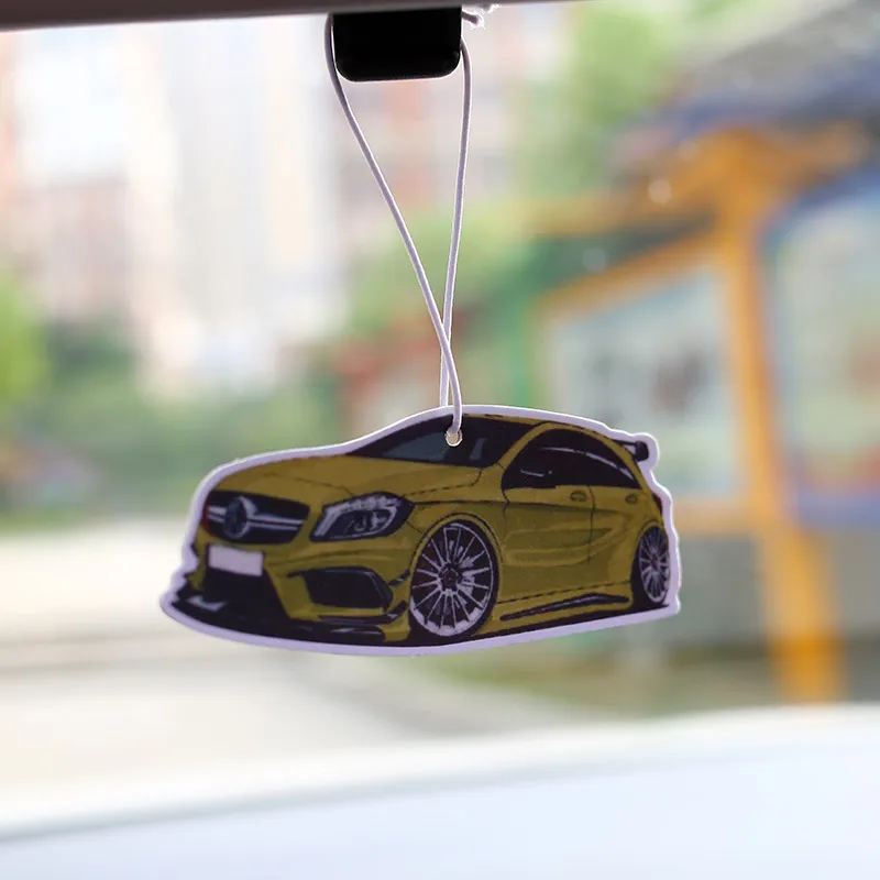 JDM СТИЛЬ автомобиля заднего вида Mirrow кулон освежитель воздуха твердая бумага поршень тормозной диск Nos турбо обод колеса амортизатор - Название цвета: Прозрачный