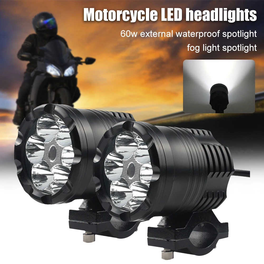 

2PCS 6000K Motorcycle LED Headlight 12V-80V Waterproof Fog Light Ultra Bright White LED Spotlight 3200LM Auxiliary Driving Lamps