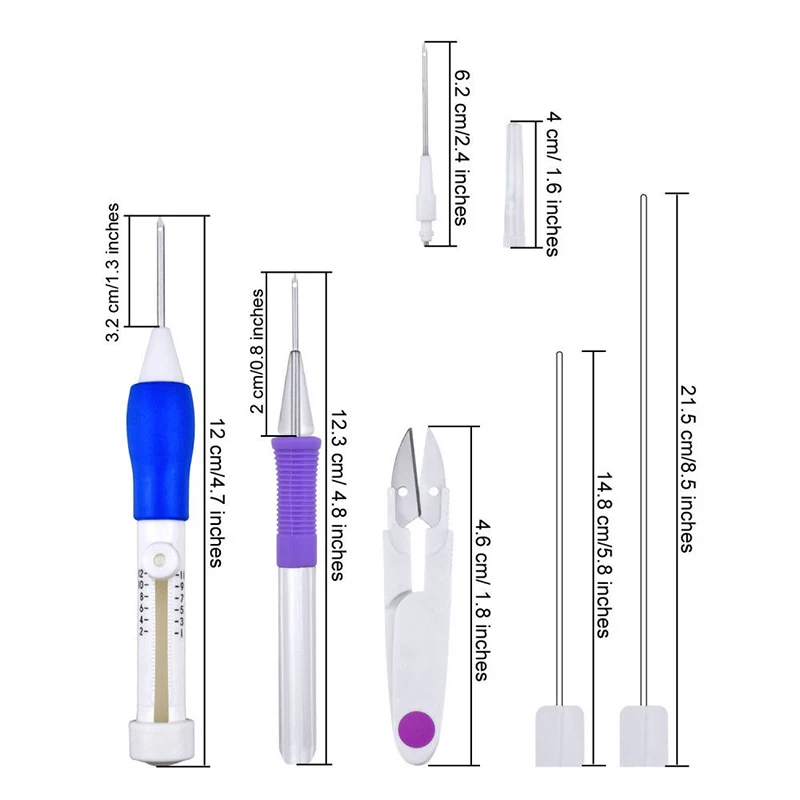 

Embroidery Needle Pen Kit Craft Tools Thread Punch Magic DIY Knitting 50 Colors