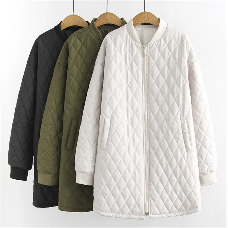 

Mid-Length Baseball Cotton-Padded Jacket Waterproof Anti-Static Plus Size Women's Clothing 2020 Autumn And Winter New