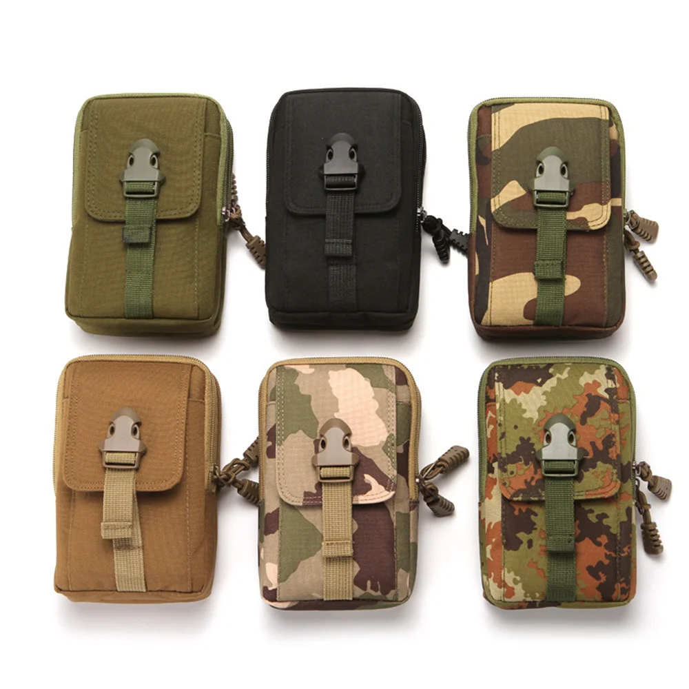 

New Military Camouflage Phone Bag For Man Outdoor Tactical Bag Phone Case Double-Layer Tactical Bag Hunting Bag Fanny Pack 6in