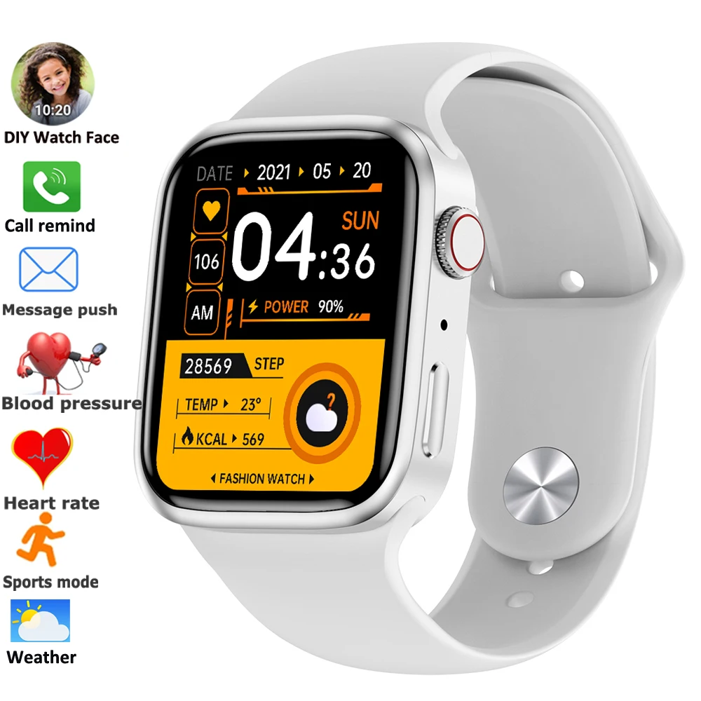 

New Smart Watch With Heart Rate Blood Pressure Monitor Men Women Sports Tracker Smartwatch Support DIY Watch Face Bluetooth Call