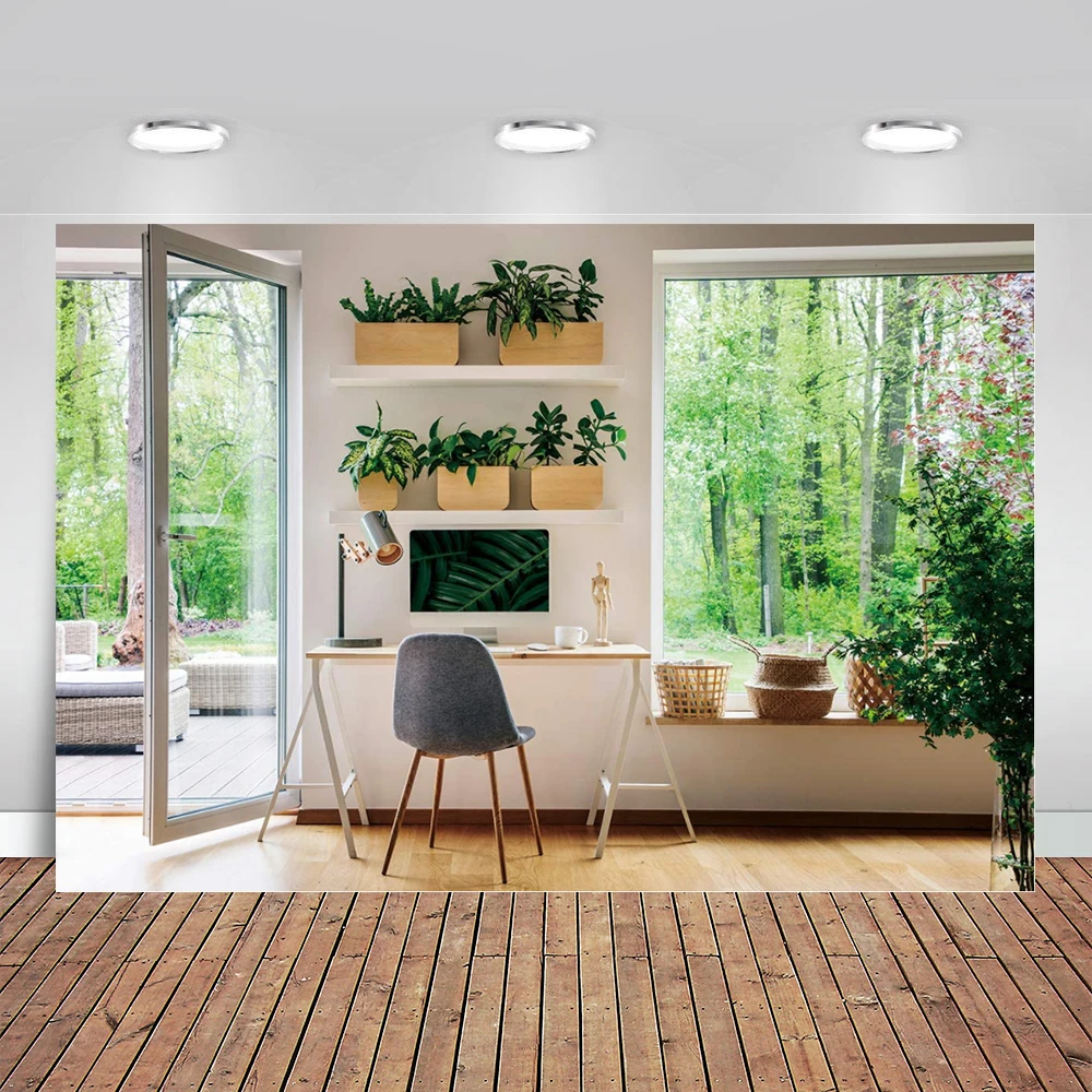 Фон для фотосъемки в деловом офисе интерьер створка окно работа дома Современная