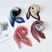 7070cm cute fold silk small scarf new square scarf chiffon rainbow floral printed womens scarves bohemian neck scarf foulard